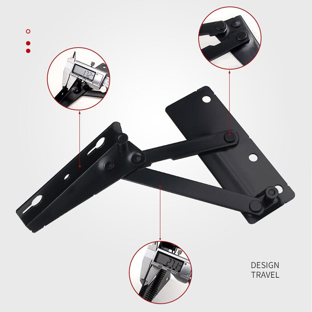 2pcs 10kg 80 Degree Folding Cabinet Door Lift Up Top Sofa Bed Spring Hinges