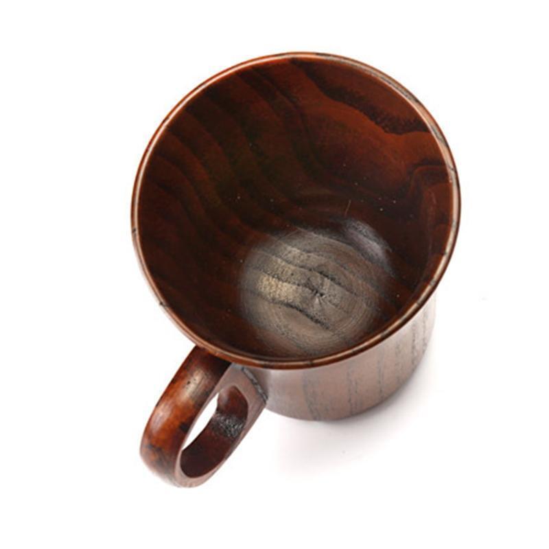 Jujube Mug Wooden Coffee Beer Mugs Wood Cup Handmade Tea Cup with Handle