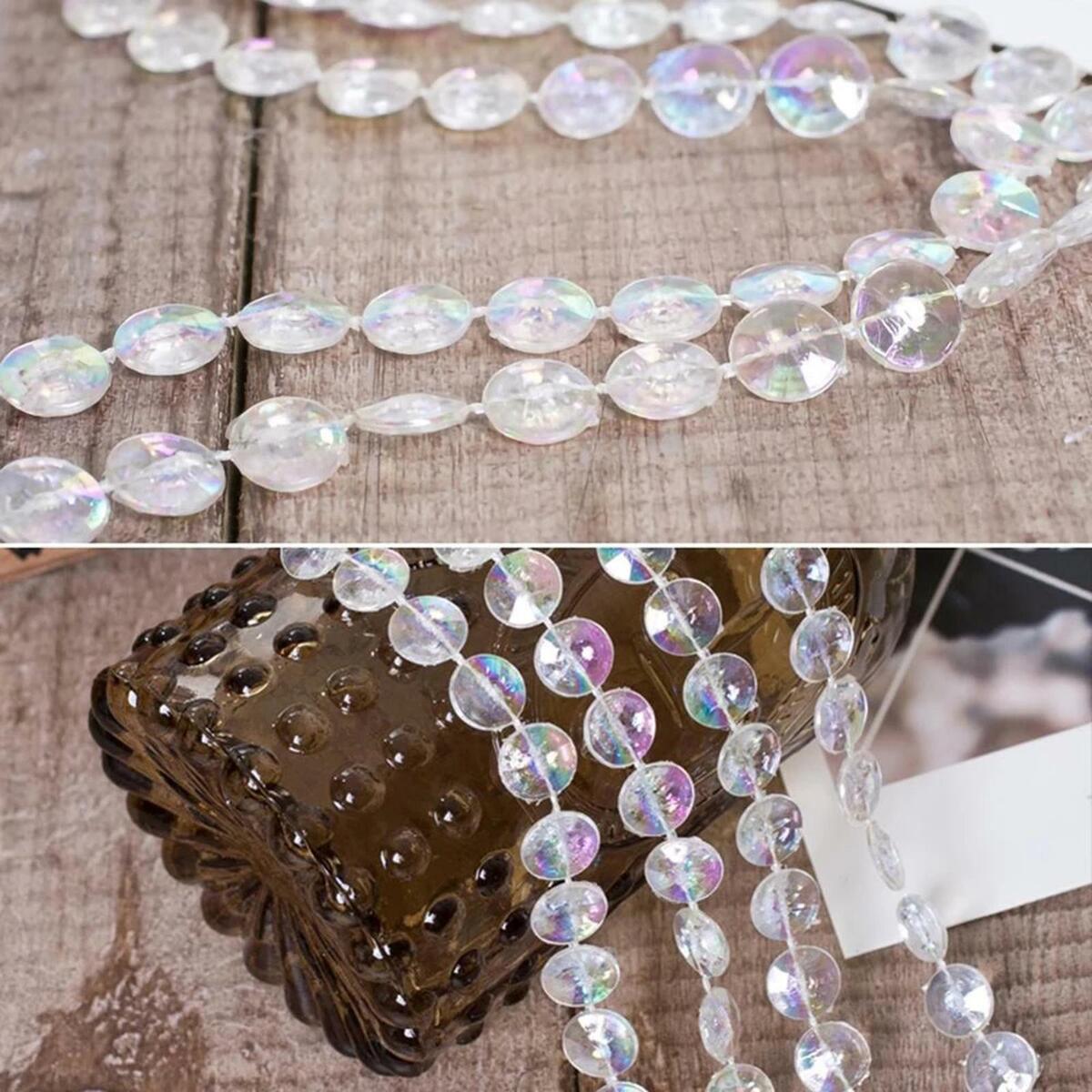 30 Meter/ Tranparent Disk Bead String  Clear for Doorway Wedding