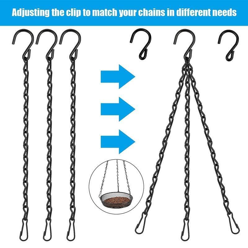 8pieces Water Buckets Hanging Chain with Hooks 19.7'' Flower Pot Hanging Chain