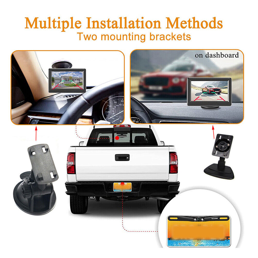 Car Parking Rear View Display with Bracket TFT LCD HD Security Monitor Kit