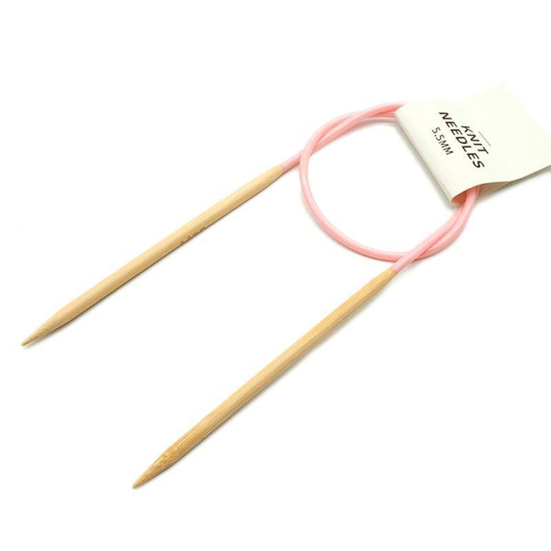 2pcs Circular Knitting Needles Set Bamboo Wooden Circular Sewing Crochet Hook