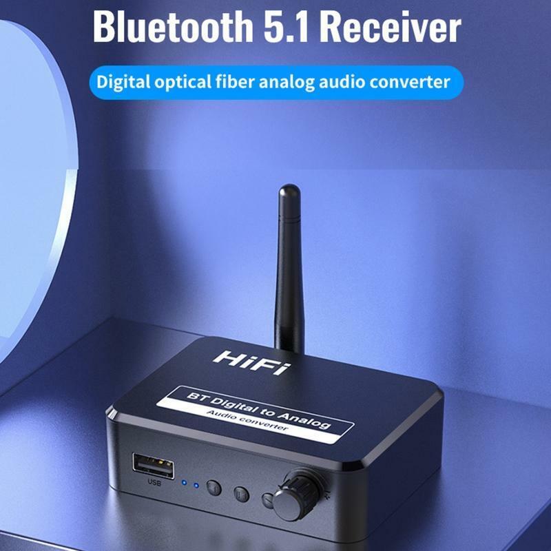 Audio Transmitter and Receiver 3.5mm AUX Wireless Bt Adapter Smart Black