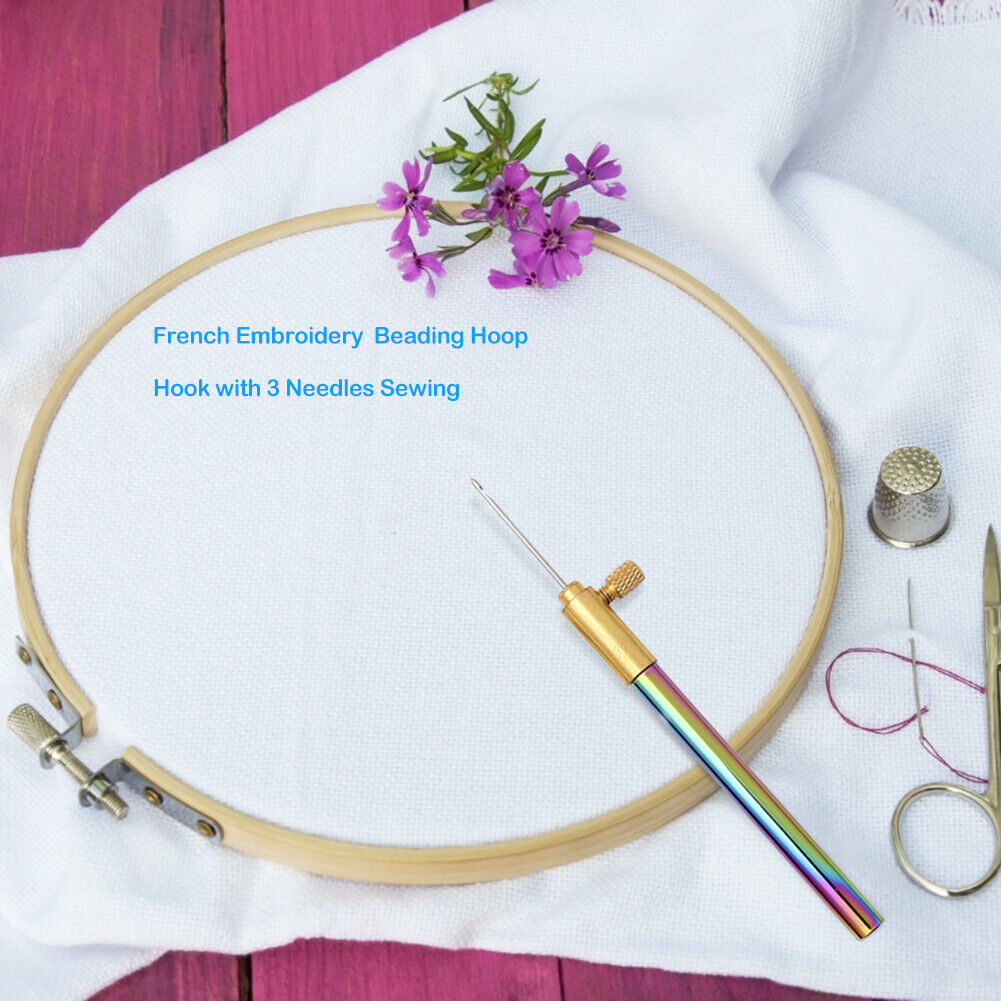 Aluminum Alloy Embroidery Needle Crochet Hook DIY Craft Tool Set w/Handle