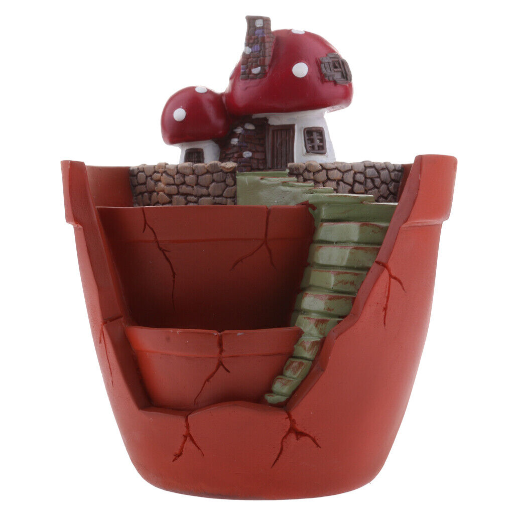 Mushroom House Flowerpot Creative Vertical Broken Bucket Landscape Decor