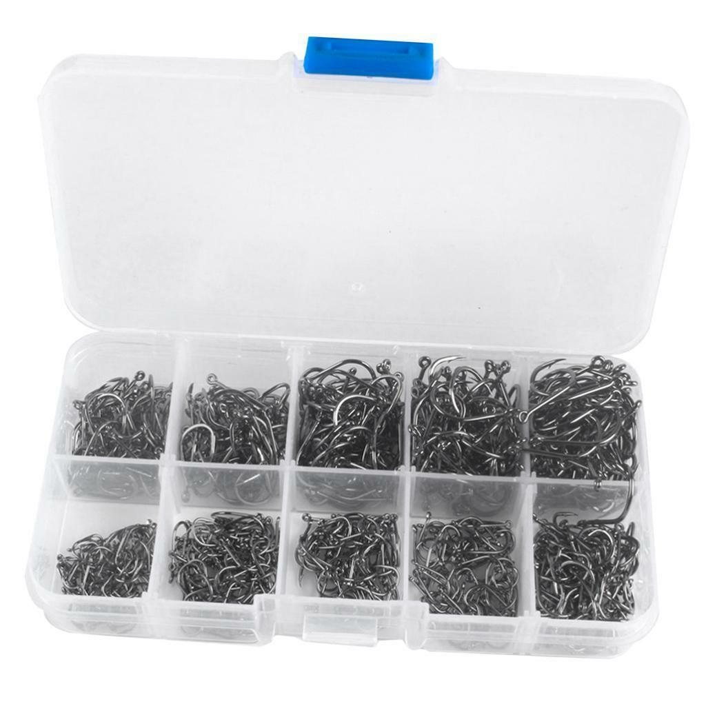300pcs   Hooks Kit   Lure Tackles Barbed Hooks  three-12#