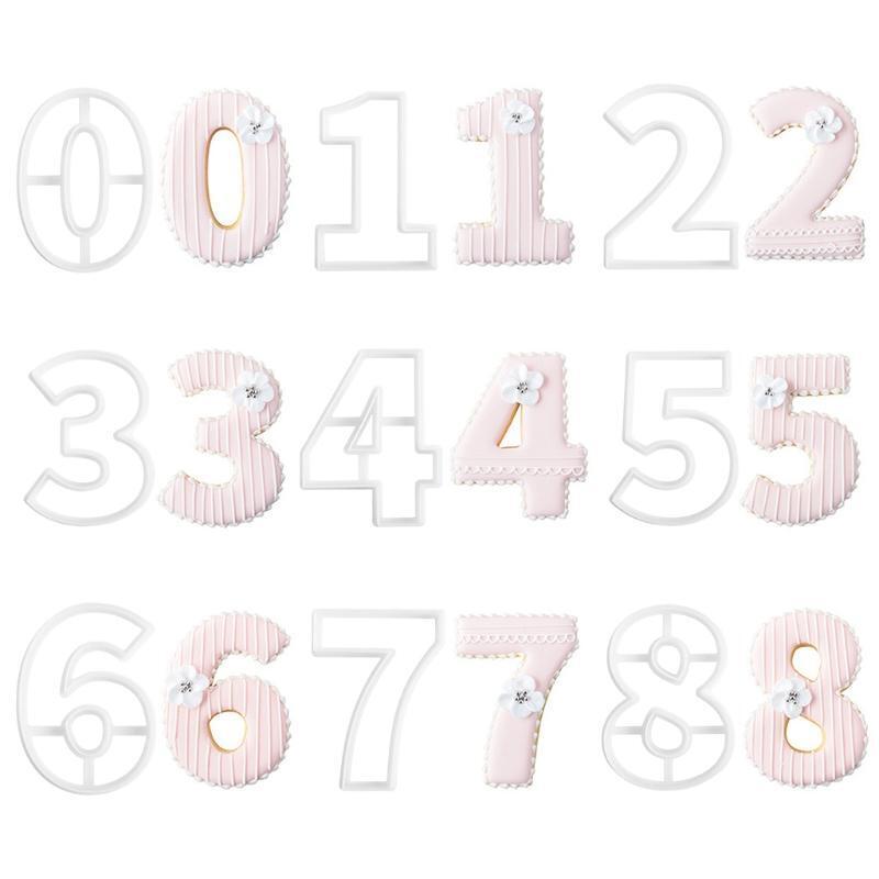 0-8 Number Shape Plastic Cake Mold Handmake DIY Cake Biscuits Plastic Mould