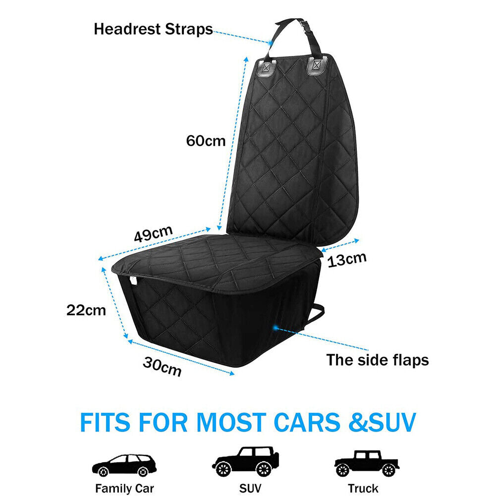 Waterproof Car Front Seat Pet Cover Protector Mat for Cat Dog Carrier Black