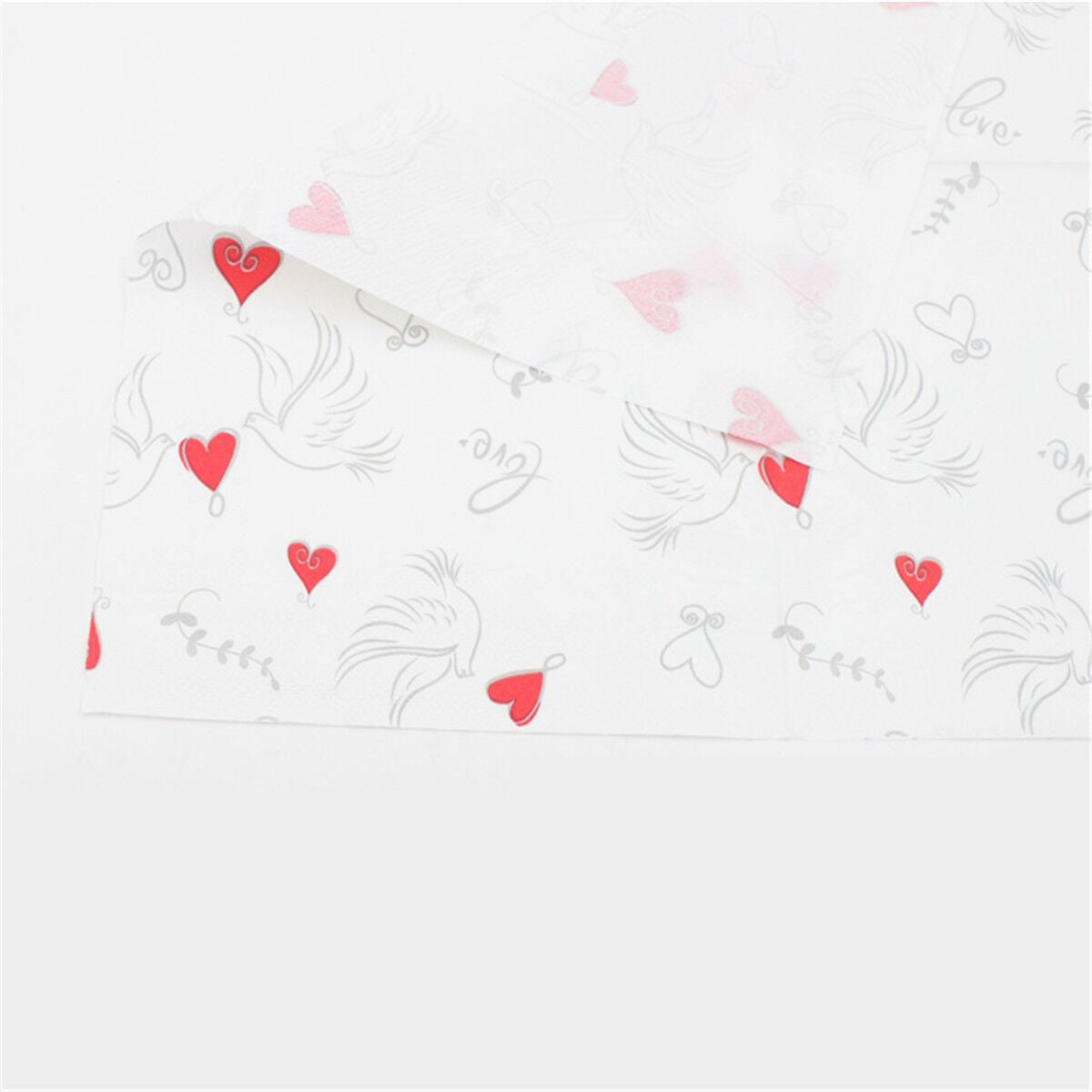 20pcs 33*33cm Red Hearts Pattern Printed Paper Napkins,100% Virgin Wood Napkin