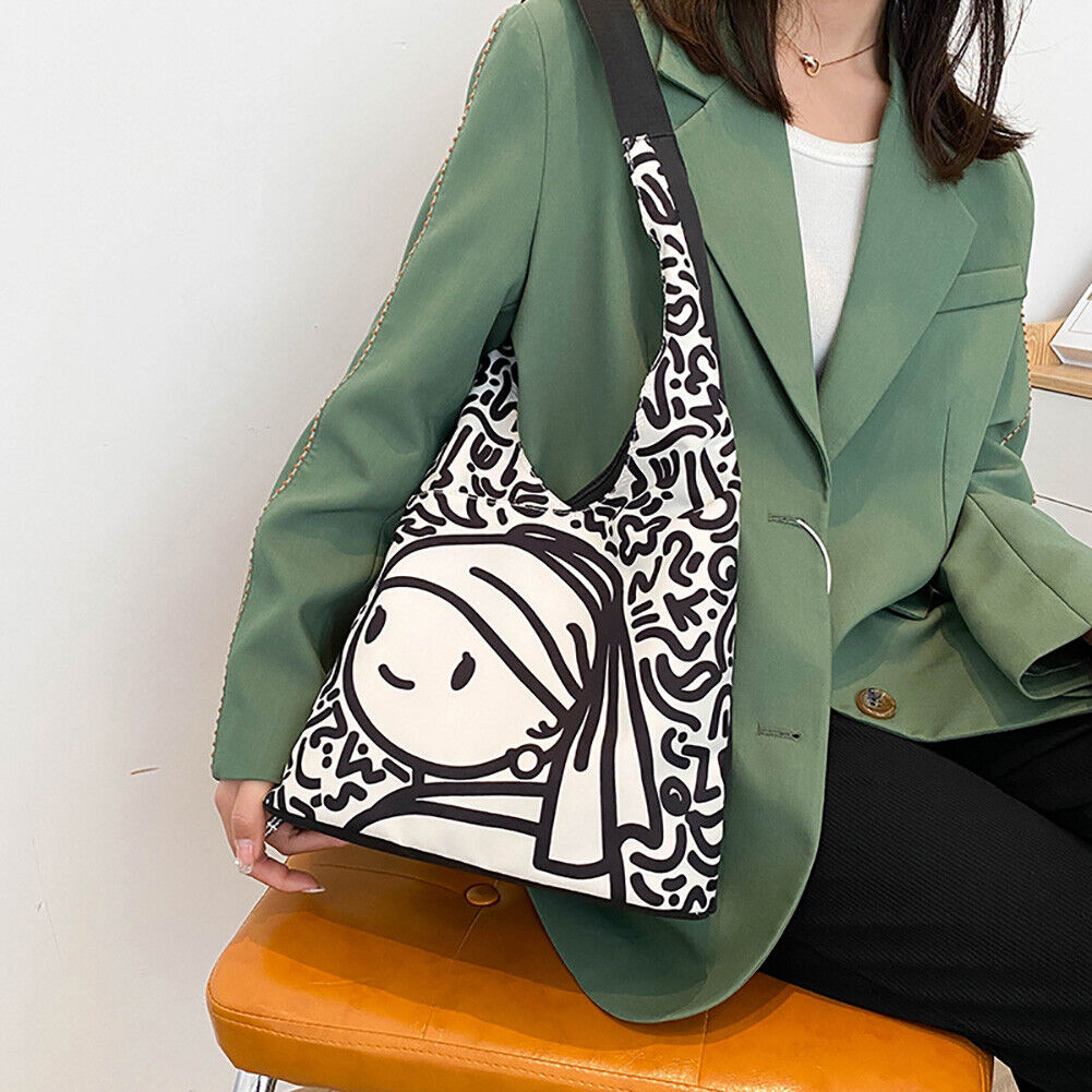 Summer Art Painting Canvas Tote Bag Women Leisure Shopping Travel Handbags