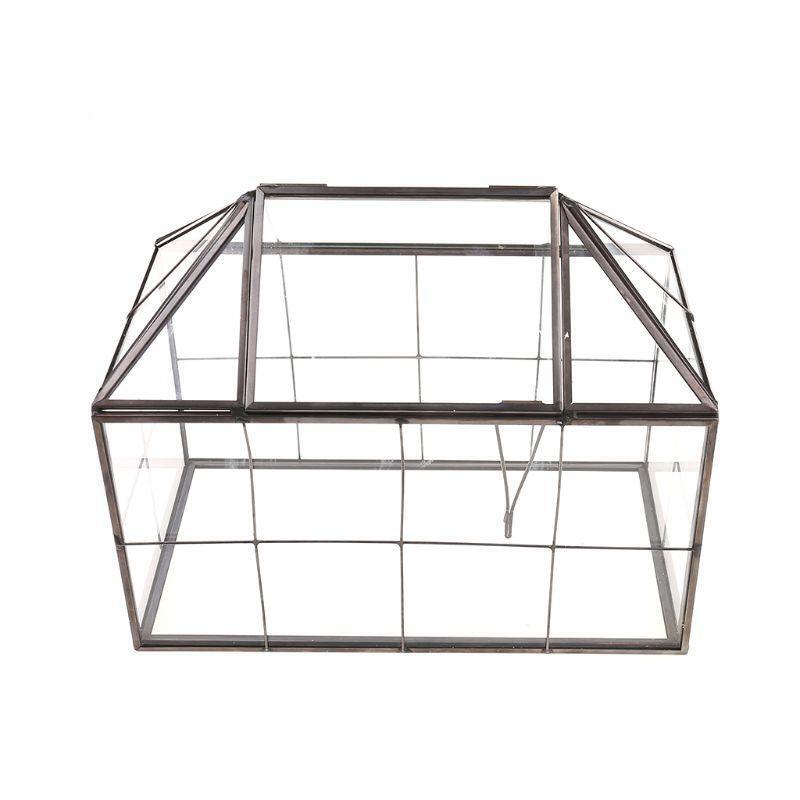Glass Geometric DIY Terrarium House Shaped Container for Indoor Gardening Decor