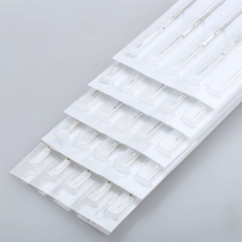 50Pcs 5.6" Stainless Steel 3/5/7/9RL 5RS Tattoo Needles Permanent Makeup Eyebrow