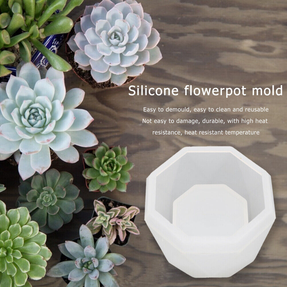 Silicone Flowerpot Mold DIY Succulent Clay Mold Soap Concrete Mold (C)
