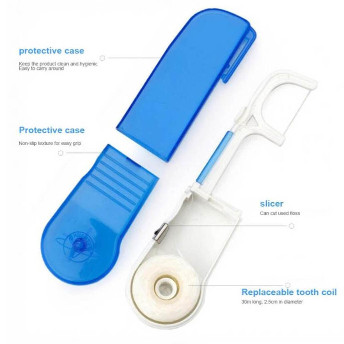 Floss Holder, Replacement Rack with 30M Floss Built in Wire Flosser Replaceable
