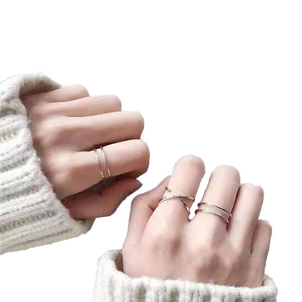 Gift Minimalist Jewelry Aesthetic Women Ring Set Trendy Geometric Punk Ring