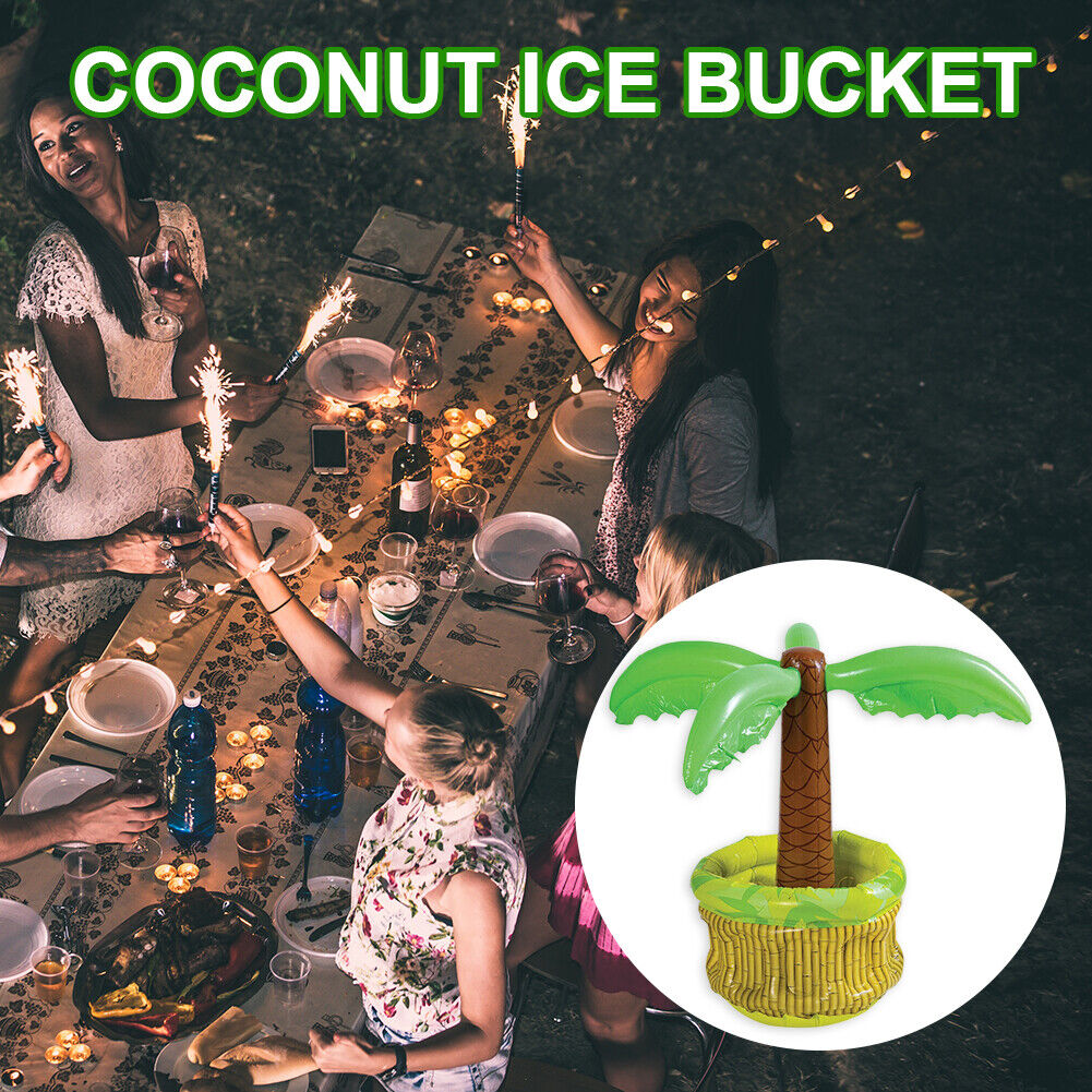 Beverage Cooler Storage Ice Pad Beach Party Inflatable Coconut Ice Bucket