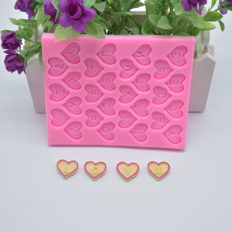 Silicone Chocolate Moulds Heart Letters Shaped Baking Accessories Fondant Moulds