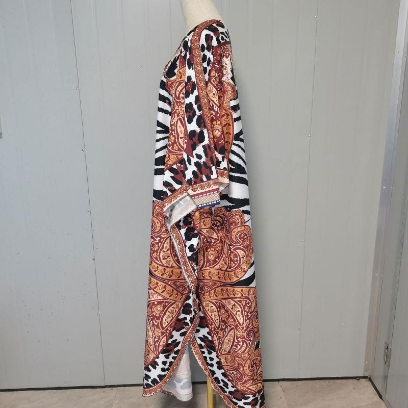 Women Loose Robe Bikinis Cover Ups Ethnic Print Swimwear Cover Ups Holiday Dress