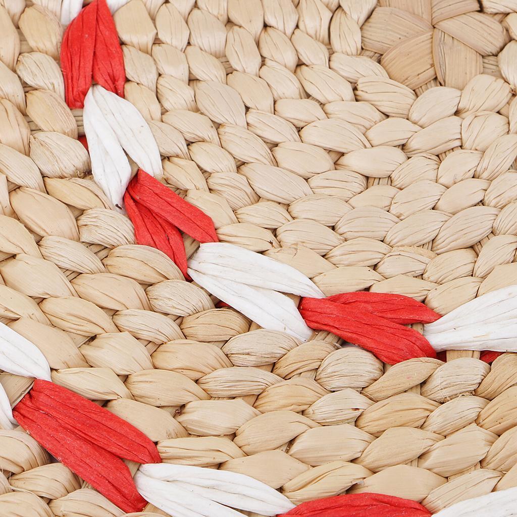 2pc Natural Straw Round Pouf Tatami Cushion Meditation Yoga Mat Zafu Cushion