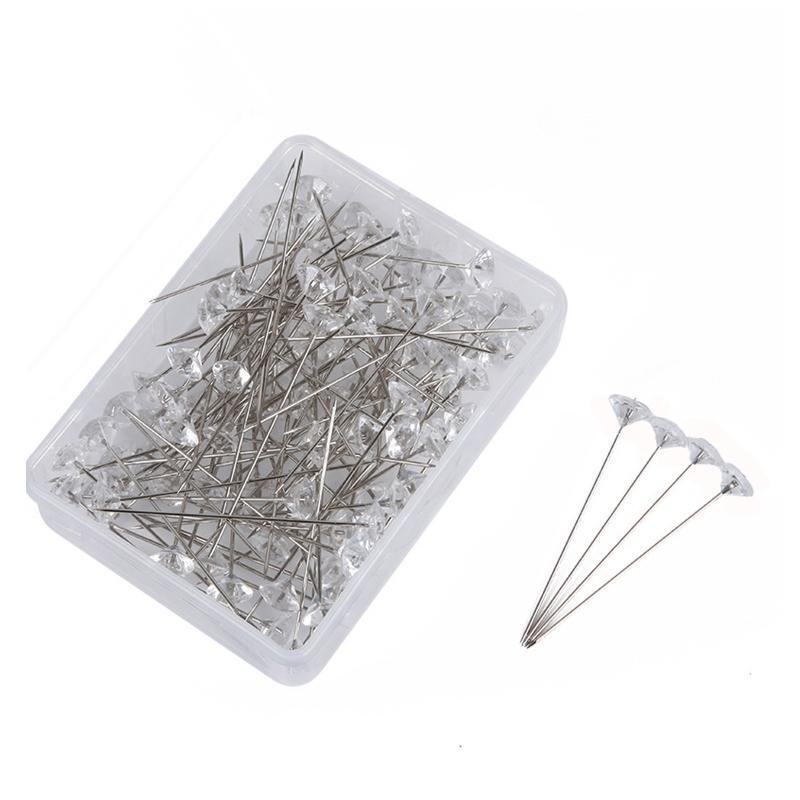 Clear Straight Pin Bouquet Pins Rhinestone  for Wedding Jewelry DIY Decoration