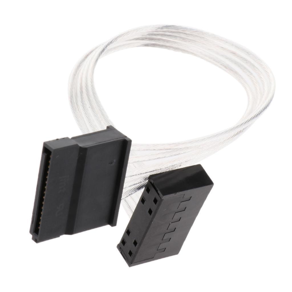 PC SATA HDD Power Supply Extension Cable Male to Female, 7.87" / 20cm White