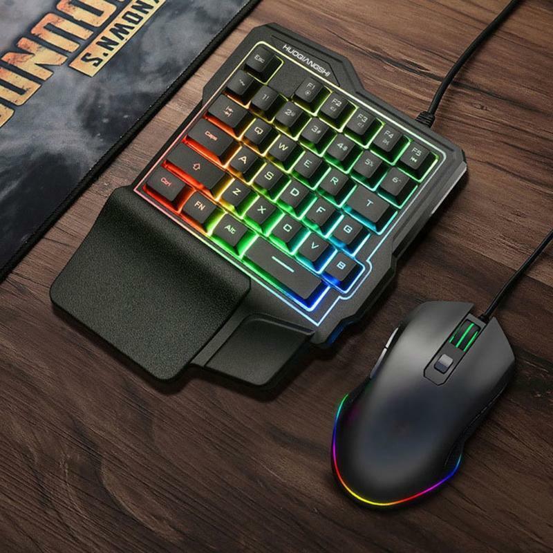 G101 Game Keyboard One-handed Wired 35-Key RGB Luminous Gaming Mechanical Keypad