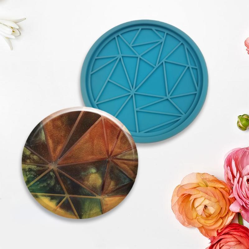 Jewelry Making Silicone Epoxy Mould DIY Art Crystal Geometric Agate Coaster Mold