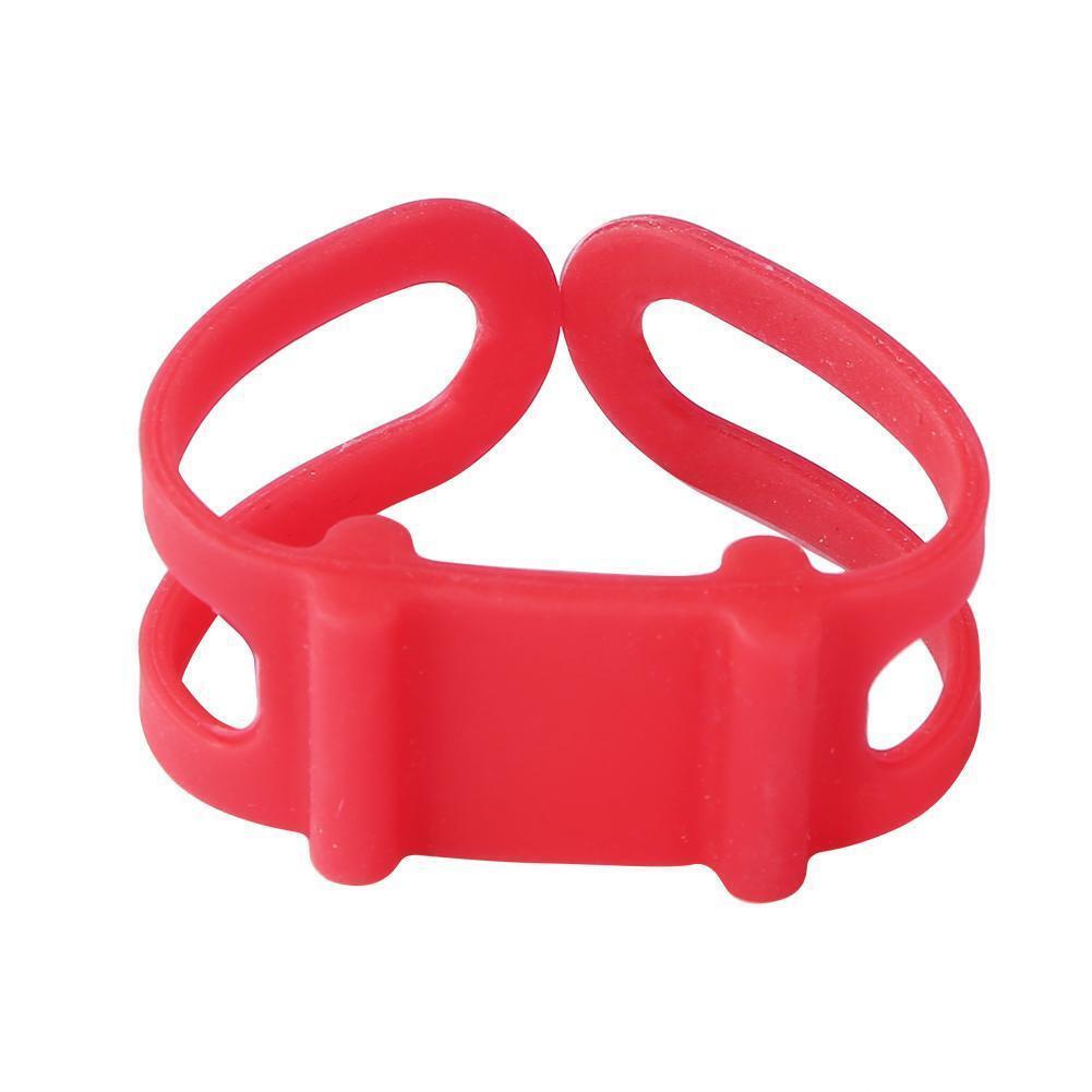 Silicone Strap Bike Torch Band Flashlight Clip Bicycle Light Holder (Red)