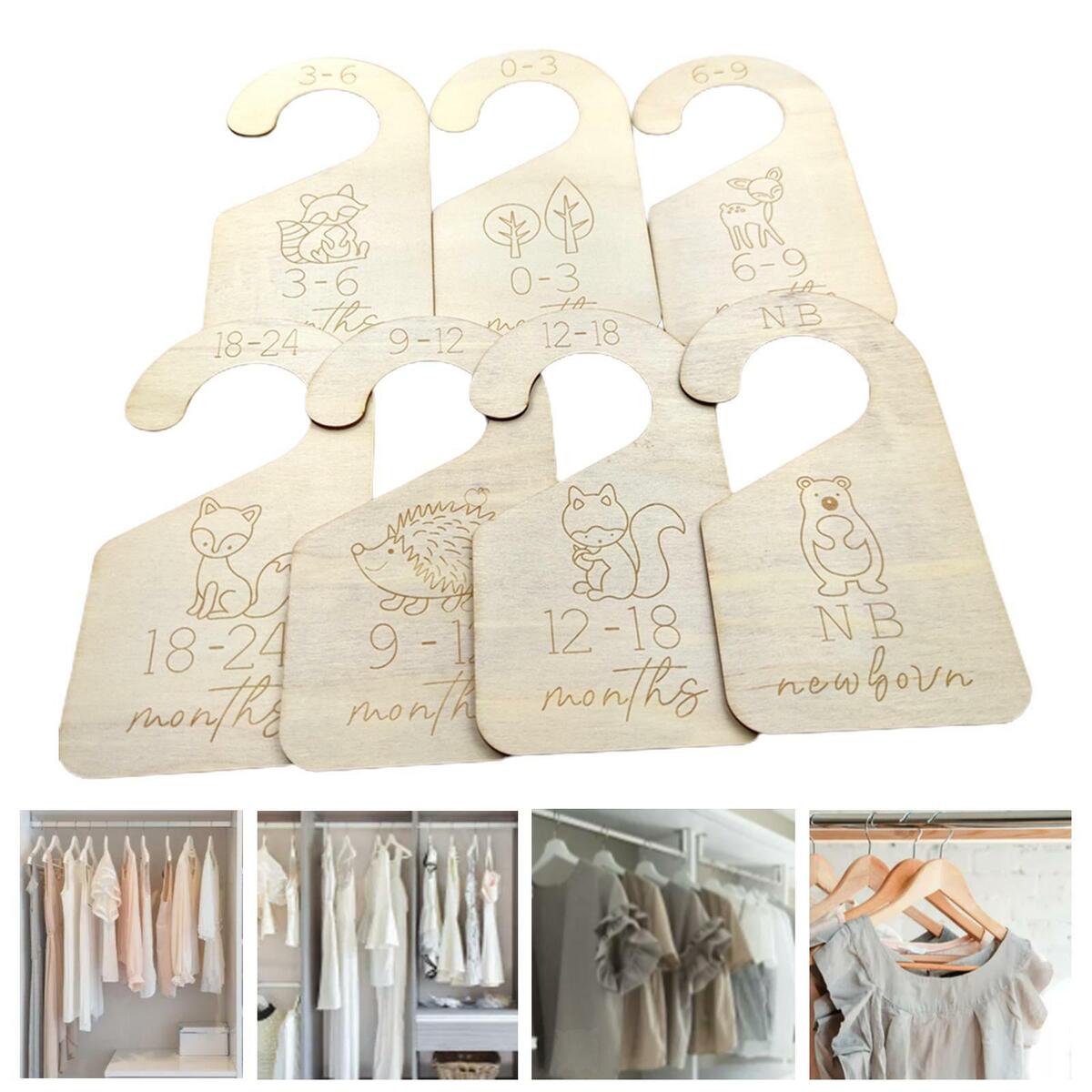 17pcs/set Wooden Newborn Baby Closet Dividers Wardrobe Nursery
