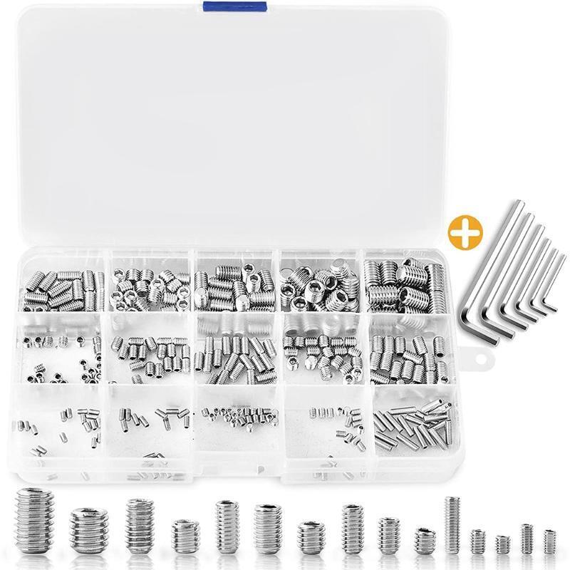 300PCS Stainless Steel 3/4/5/6/8/10/12mm Hex Socket Screw Kit w/ Wrench Box
