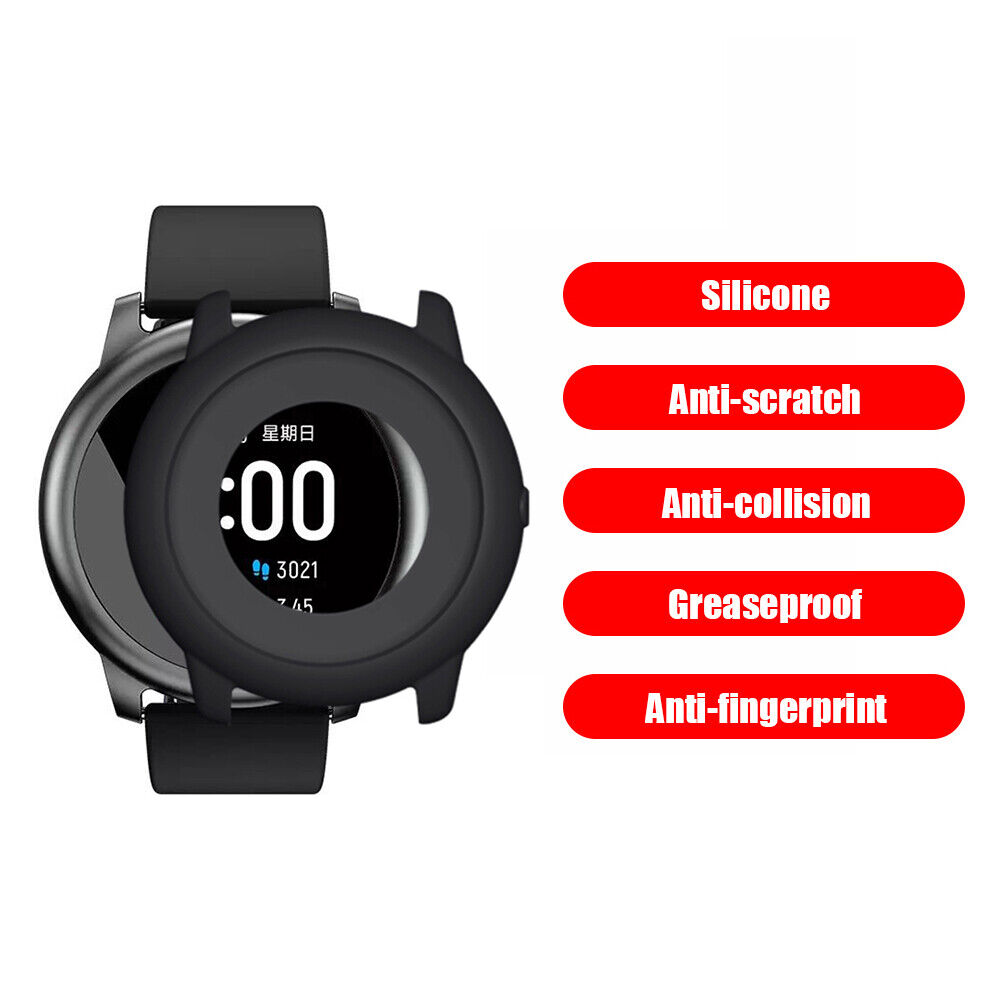 Silicone Case Cover for Xioami Haylou Solar LS05 Protector Shell (Black)