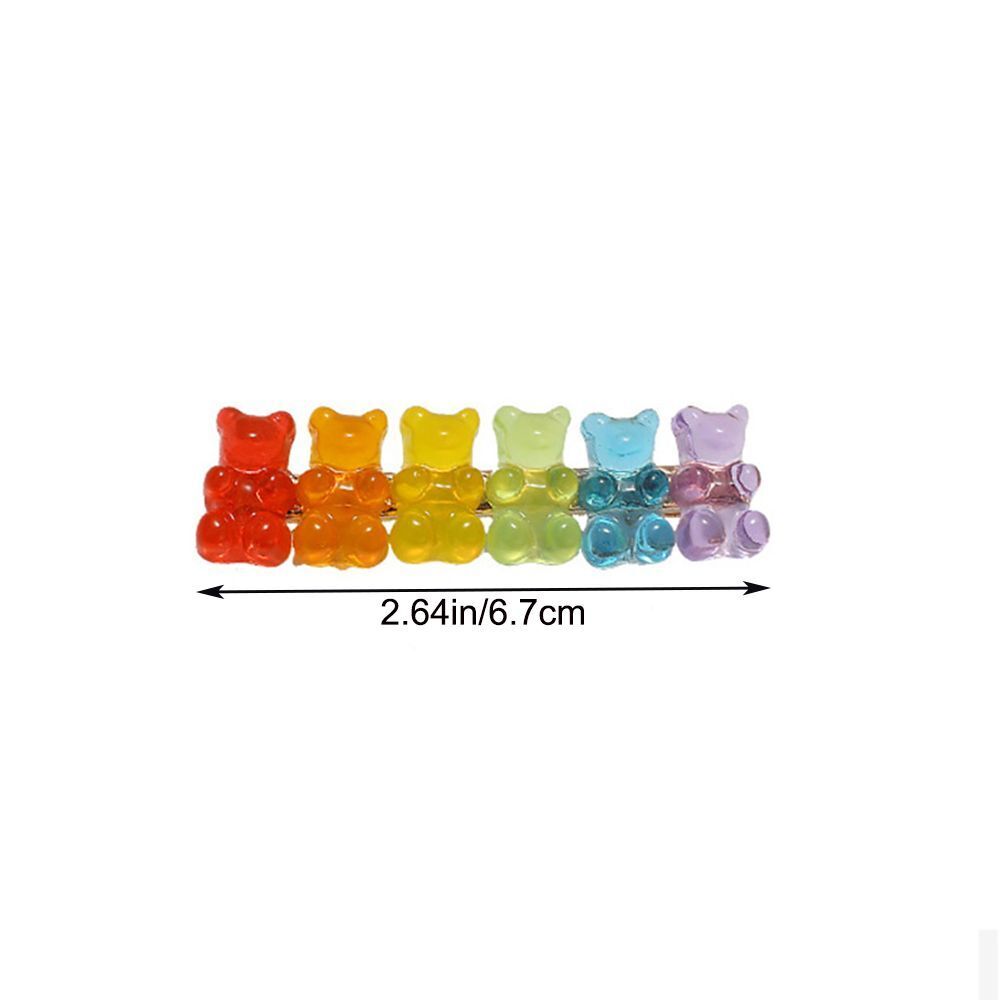 Gummy Headwear Barrette Jelly Bear Hairpin Colorful Hair Clip Candy Color