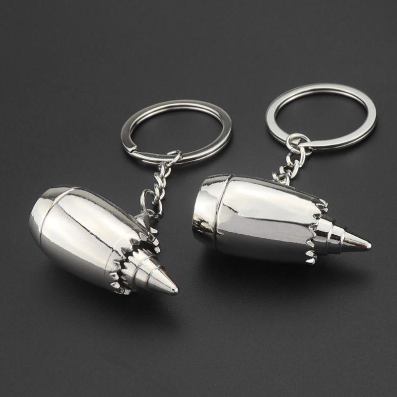 New Creative Airplane Turbine Pendant Key Ring Fashion Keychain Storage Keys Men