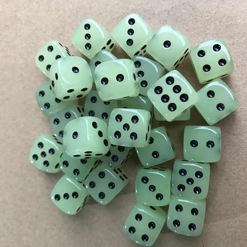 6pcs Luminous Dice Round Corner Dots Night Bar Supplies KTV Game Club Sieve