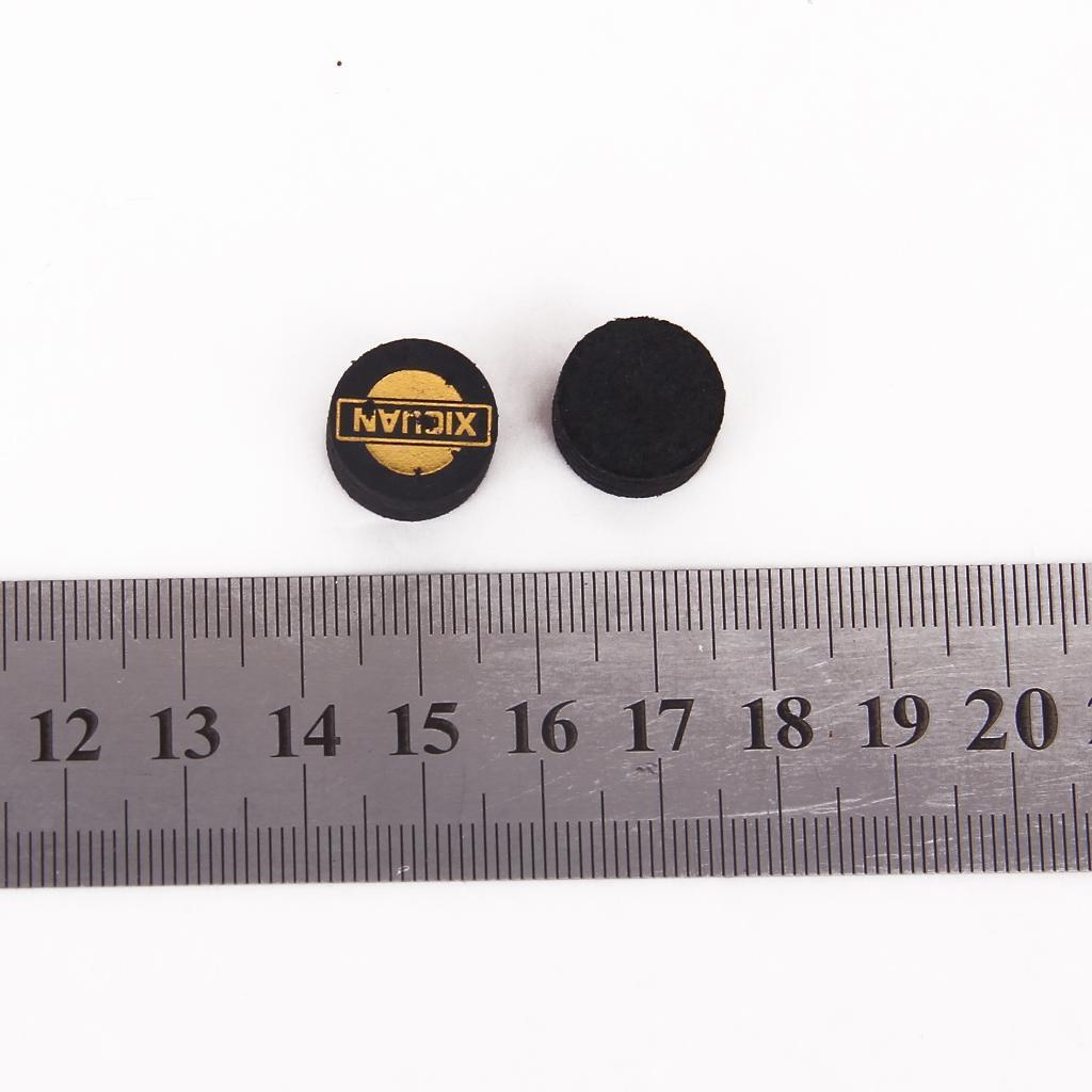 10pcs 14mm Black 5 Layered Leather Snooker Billiards Pool Cues Tips