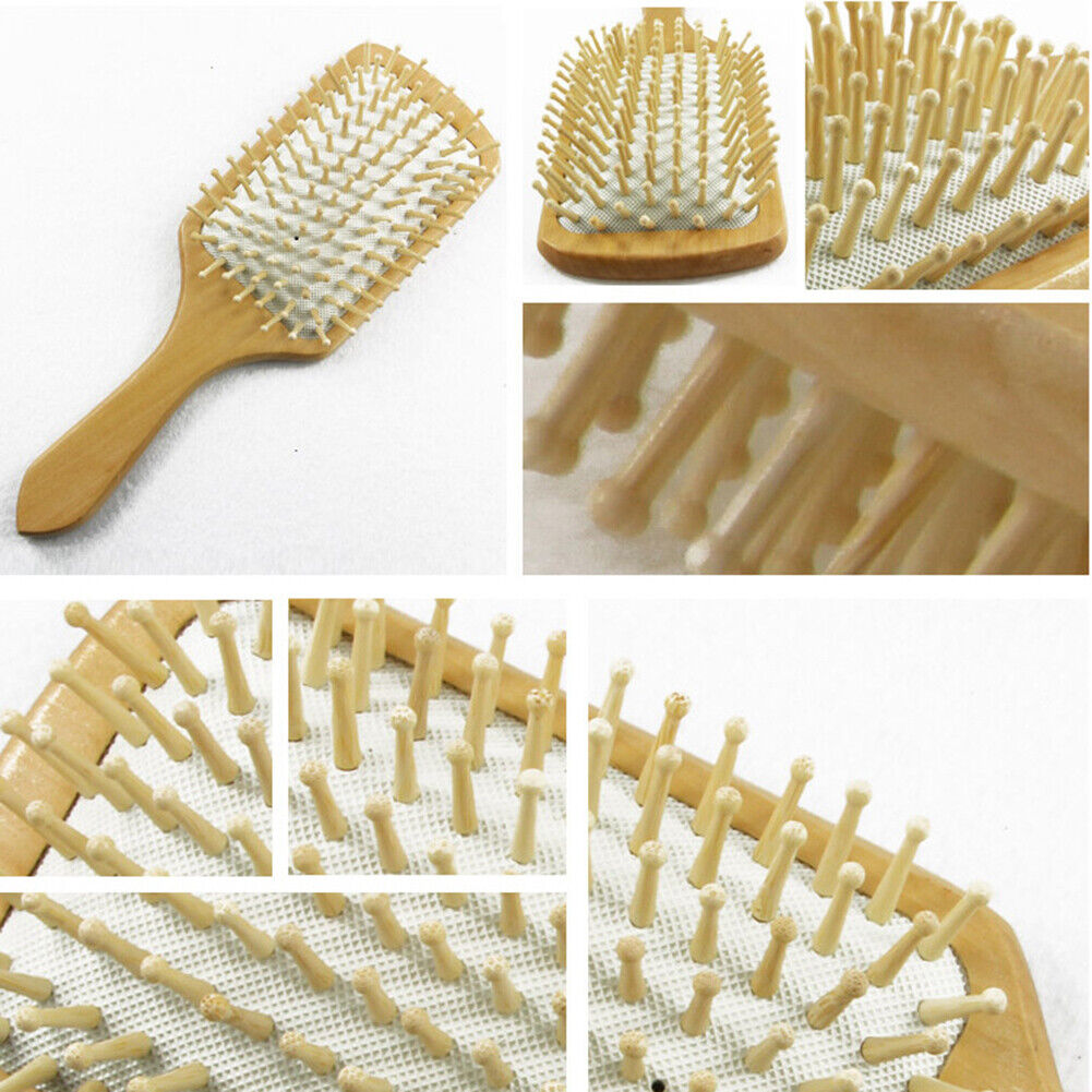 Wood Healthy Massage Anti-static Air Cushion Brush Hair Growth Comb (White)