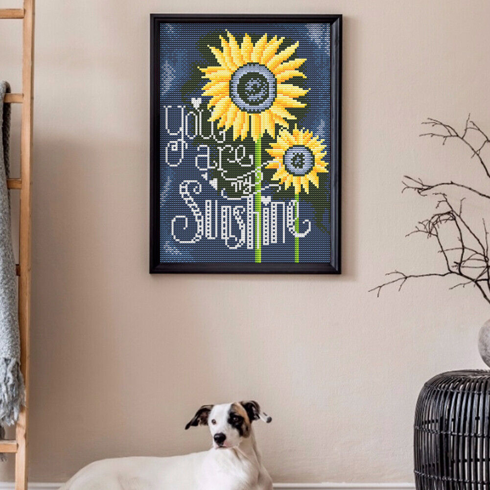 Luminous Diamond Painting Kit Two Sunflowers Full Round Rhinestone Picture