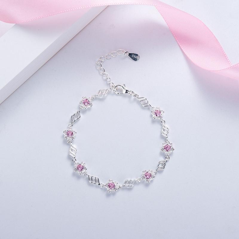 Japanese and Korean Sweet Girl Bracelet Female Pink Cherry Blossom Bracelet