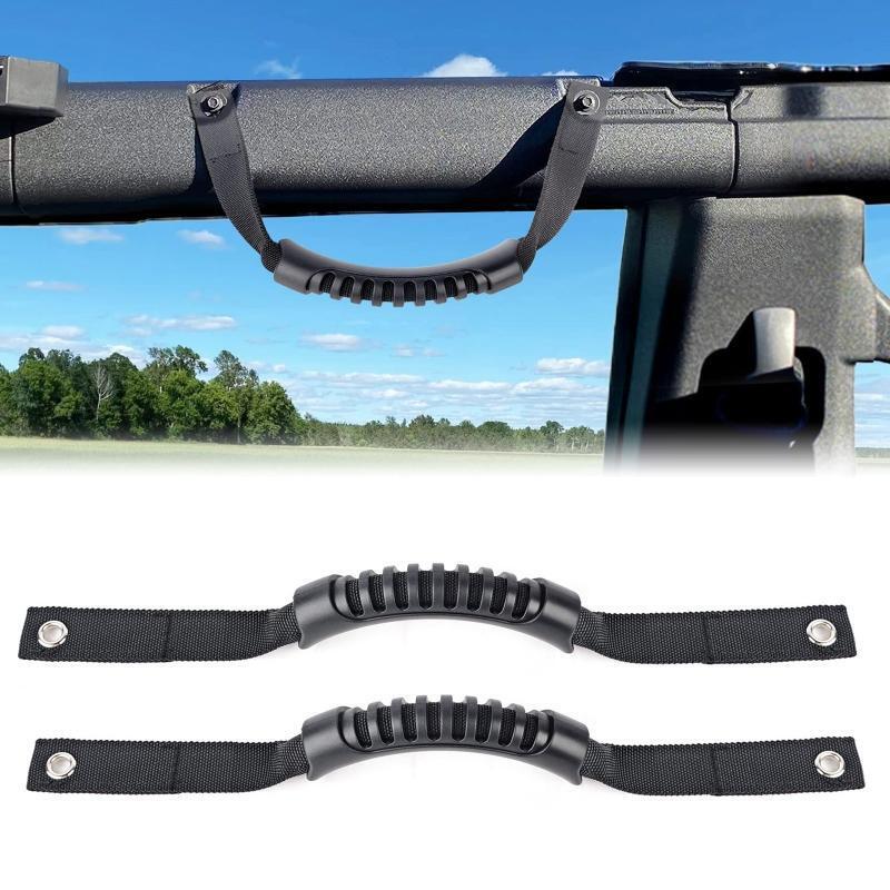 2Pcs Black Thin Ultimated Roll Bar Grab Paracord Handle Fit for Bronco 2021 2022