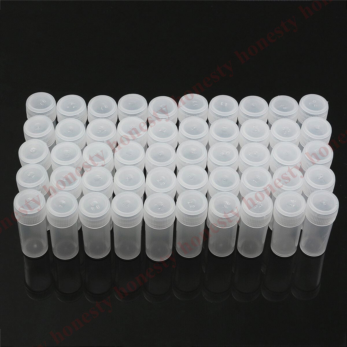 10Pcs Plastic Sample Bottle 5ml Test Tube Small Bottle Vial Storage Container