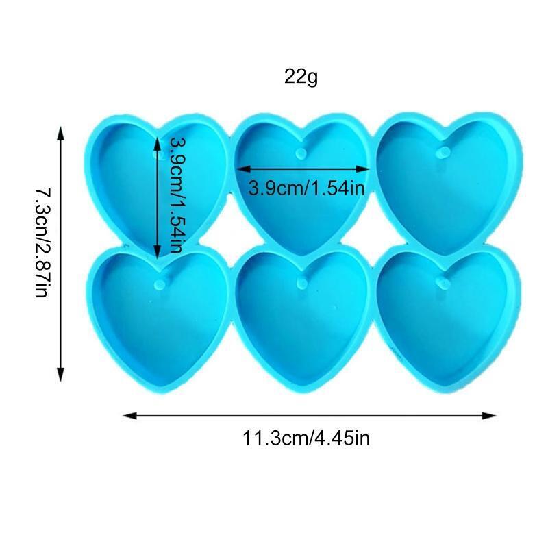 Heart Shape Earring Mold Jewelry Casting Mold Silicone Keychain Diy Crafts Mold