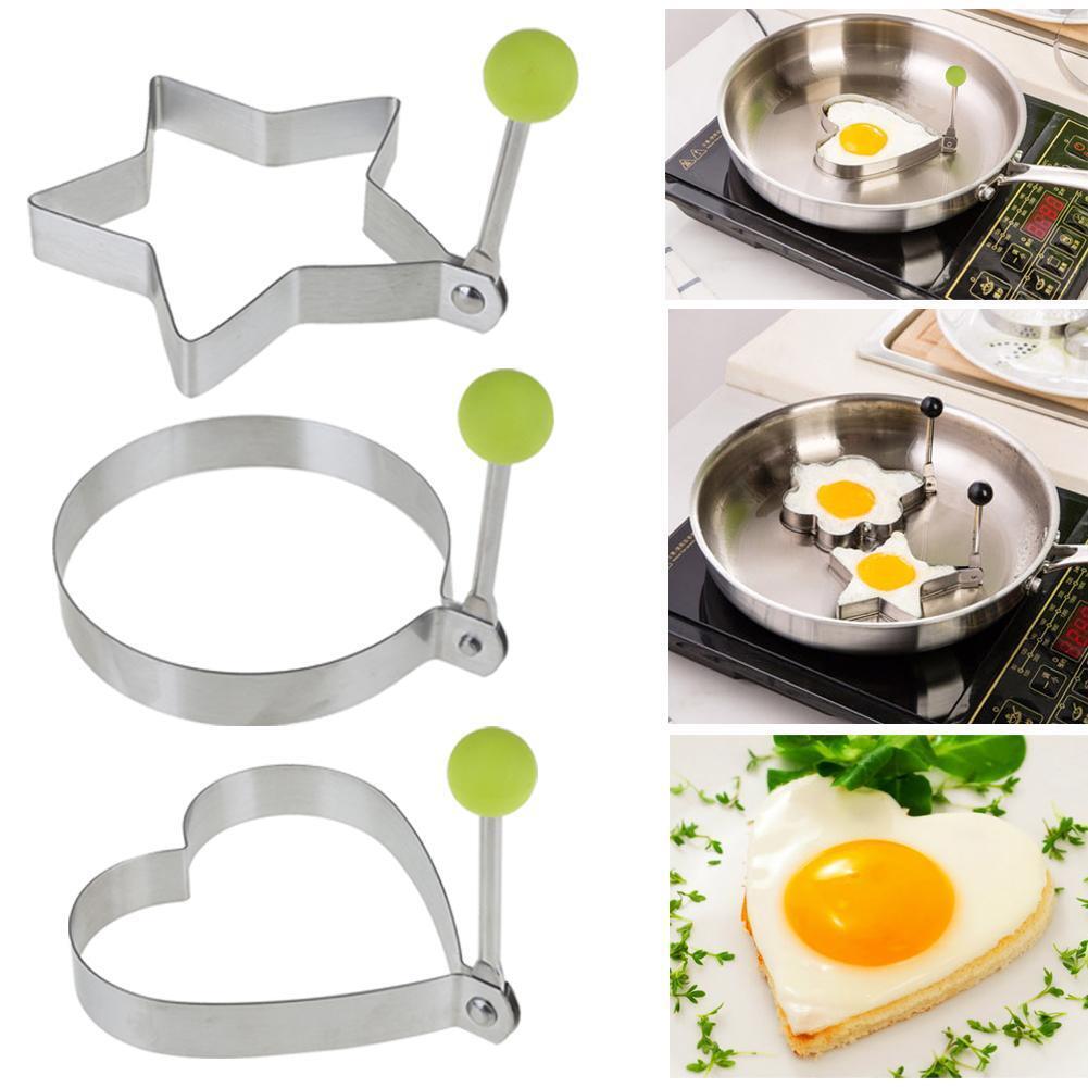Stainless Steel Omelette Egg Frying Mold Love Round Star Mold 4Pcs/set