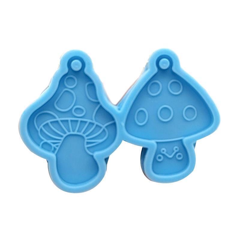 3Pieces Mushroom Shape Pendant Keychain Mold Epoxy Earring Mold Decor DIY