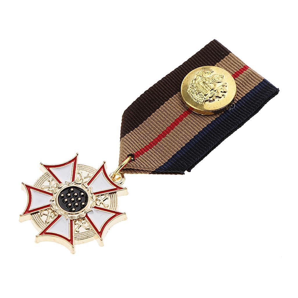 2 Pieces Fabric Medal Pendant Badge Men Women Cospaly Uniform Brooch Pin
