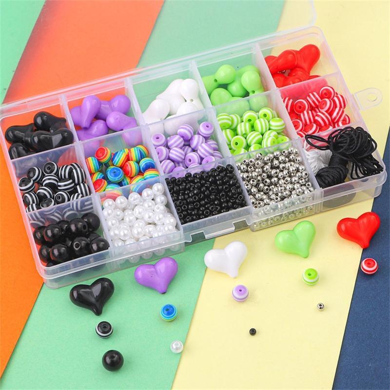 Colorful Acrylic Stripe Round Beads Rainbow Striped Round Ball Bead for Jewelry