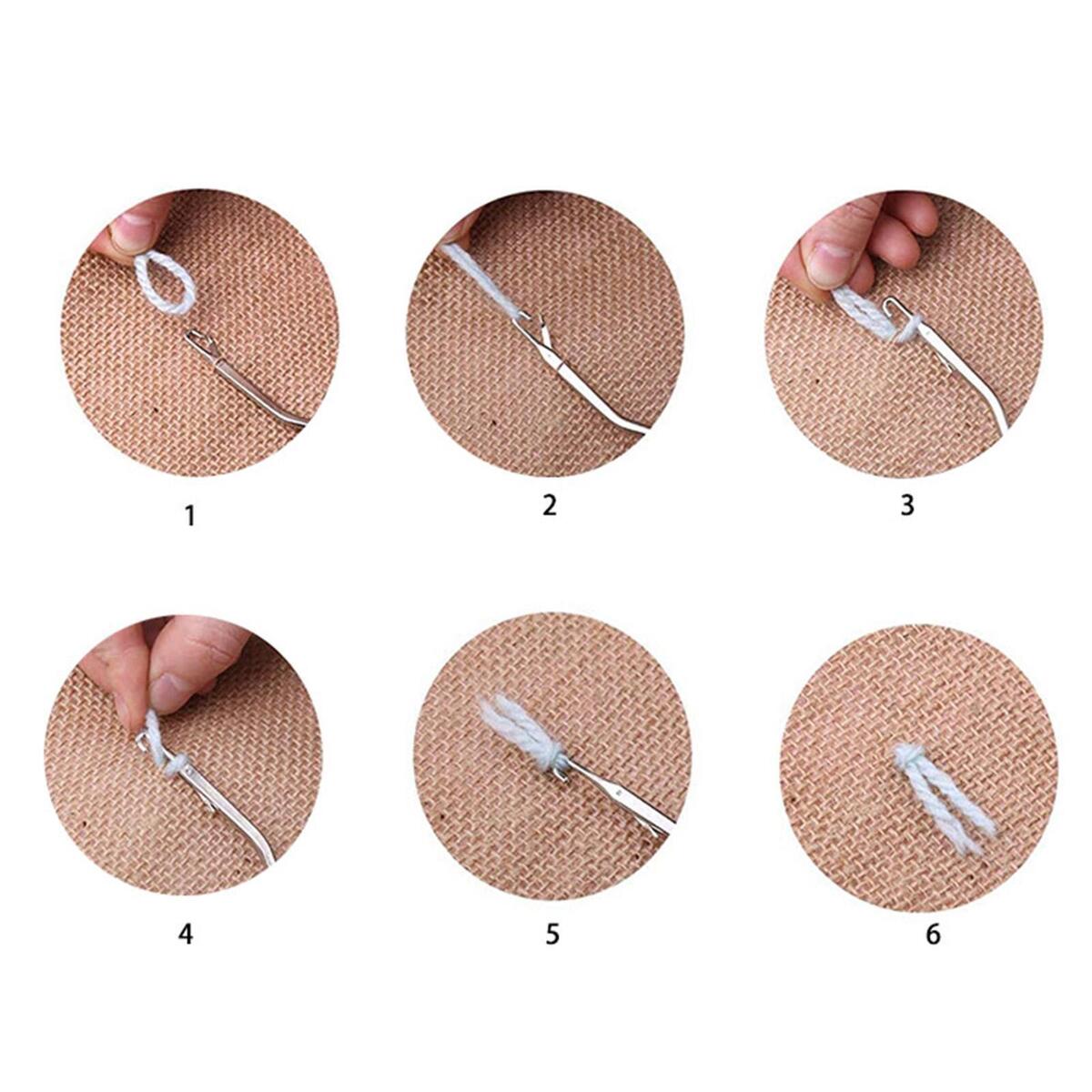3Pcs Plastic Crochet Hook Rug Making Needle Seam Ripper For Braids Knitting