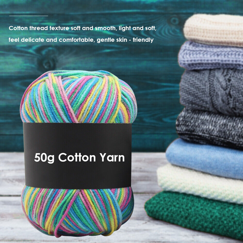 Gradient Color Milk Cotton Yarn Scarf Sweater Crochet Knitting Yarn (Q)