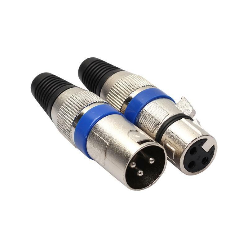 1 Pair XLR 3 Pin Male Plug + Female Jack Microphone MIC Audio Connector Adapter