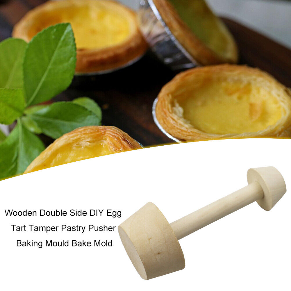 Wooden Double Side DIY Egg Tart Tamper Pastry Pusher Baking Mould Bake Mold