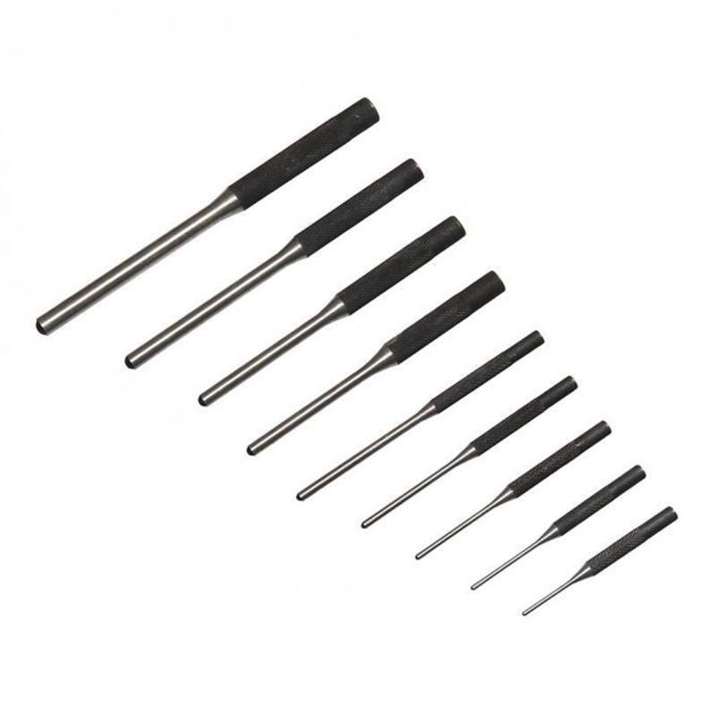 9 Pcs Steel Multi Size Round Head Pins Punch Set Grip Roll Pins Punch Tool Kit